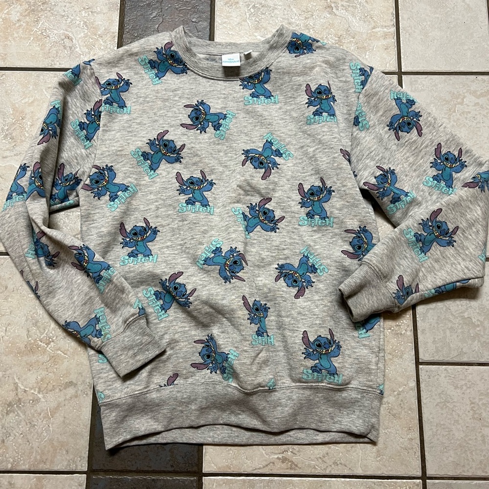 Disney Gray Sweatshirt with Stitch Design